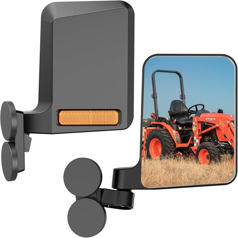 Lifronkit Tractor Mirrors, Strong Magnetic Tractor Side Mirrors for Forklifts, Kubota B BX Mahindra John Deere Lawn Movers Tractor Accessories - Image 1